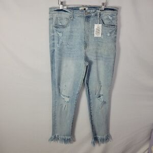 Women's Distressed Tricot Jeans